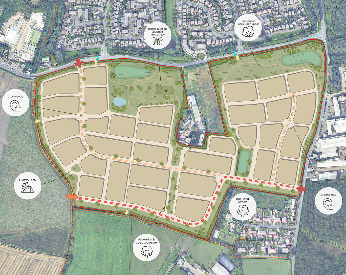 Illustrative description plan for land at Travers Farm